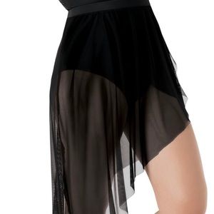 Black high low dance skirt or beach wrap